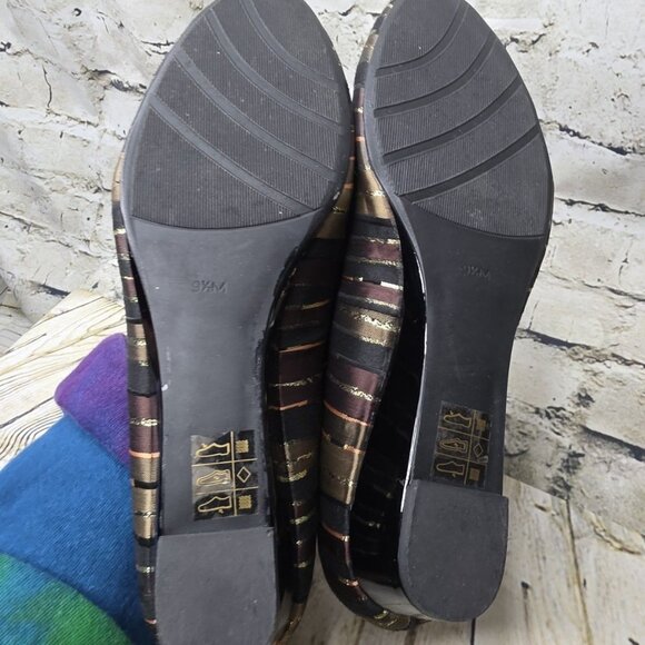 PROXY Black Brown Gold Womens Emastine Dress Wedge Heels Shoes  Size 9.5B - Picture 8 of 8